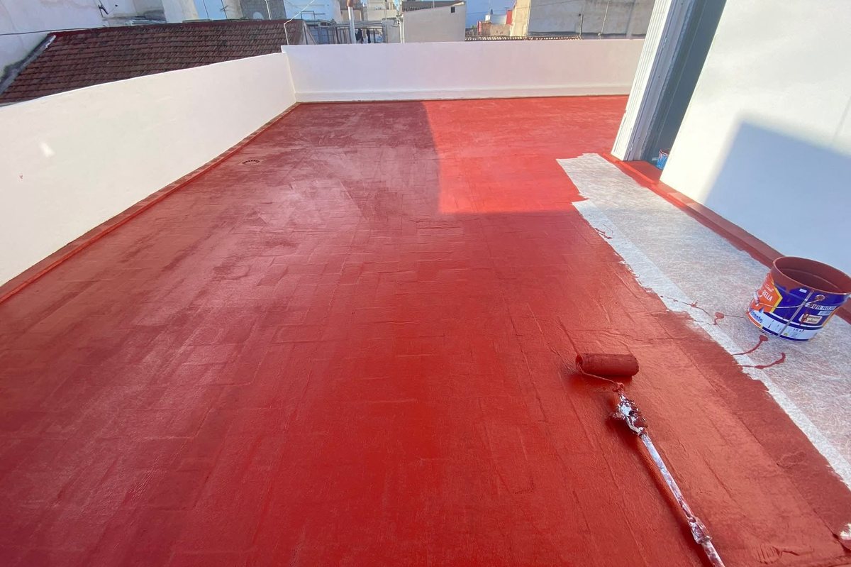 Impermeabilización de cubierta con pintura de caucho, Costa Blanca